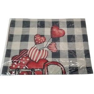 Valentine's Red Truck V-Day Balloon 12" x 18" Garden Flag Yard Flag  "Welcome"